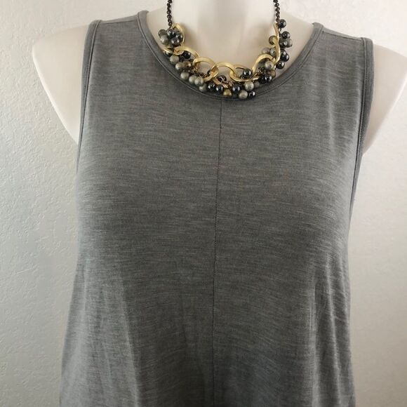 J Crew gray tank with trim - Picture 2 of 6